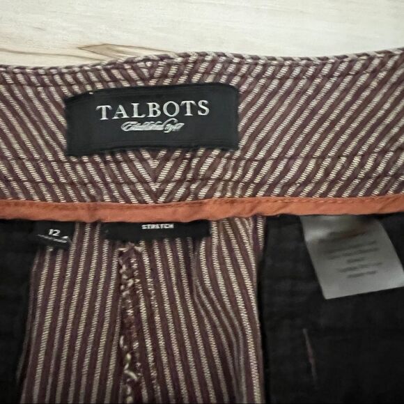 Talbots brown stripe stretch shorts Bermuda 12 - Picture 3 of 4